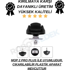 Xiaomi Mop 2 Pro+3D (DİKKAT:KAMERALI-PLUS GLOBAL) Uyumlu Yedek Siyah Tekerlek