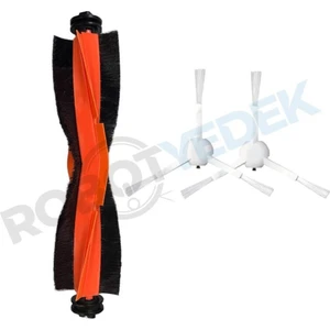 Xiaomi X10 Plus X20 Plus Uyumlu Yedek Siyah Ana Fırça ve Yan Fırça-3 Parça