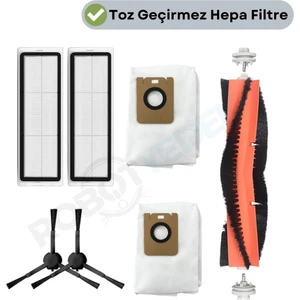 Xiaomi Vacuum Mop 2 Ultra Uyumlu Yedek Fırça Filtre Toz Torbası-7 Parça