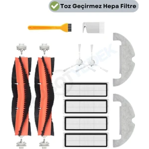 Dreame Bot D10 Plus Uyumlu Yedek Fırça Filtre Mop Seti-12 Parça