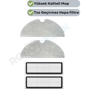 Xiaomi 2c Vacuum Mop Uyumlu Yedek Mop ve Hepa Filtre-4 Parça