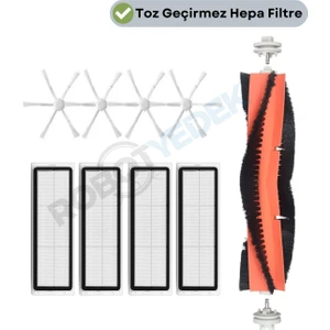 Xiaomi Vacuum Mop 2 (STYTJ03ZHM) Uyumlu  Yedek Mopsuz Fırça Hepa Filtre Mop Seti-9 Parça