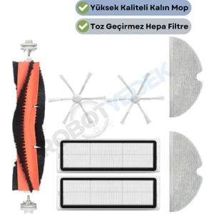 Xiaomi Vacuum Mop 2 (STYTJ03ZHM) Uyumlu  Yedek Fırça Hepa Filtre Mop Seti-7 Parça