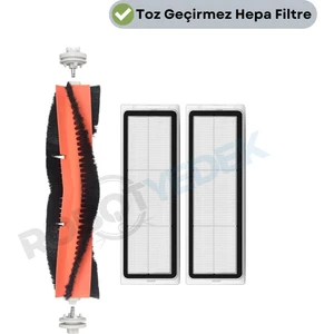 Xiaomi S10+(S10T Değil) Uyumlu Yedek Ana Fırça ve Hepa Filtre-3 Parça