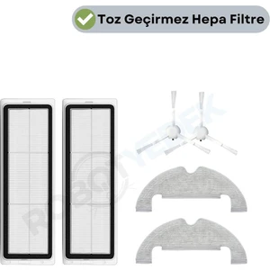 Dreame Bot D10 Plus Uyumlu Yedek Hepa Filtre Yan Fırça Mop-6 Parça