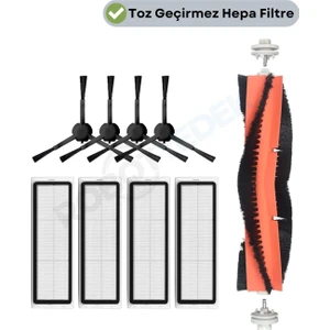 Xiaomi Vacuum Mop 2 Ultra Uyumlu Yedek Mopsuz Fırça Filtre Seti-9 Parça