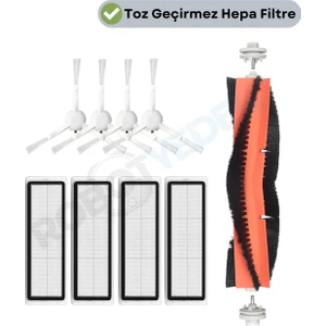 Xiaomi 2c Vacuum Mop Uyumlu Yedek Mopsuz Fırça Hepa Filtre Seti-9 Parça