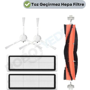 Xiaomi 2c Vacuum Mop Uyumlu Yedek Mopsuz Fırça Hepa Filtre Seti-5 Parça