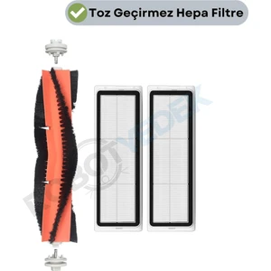 Xiaomi Vacuum Mop 2 (STYTJ03ZHM) Uyumlu  Yedek Ana Fırça ve Hepa Filtre-3 Parça