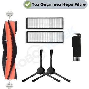 Xiaomi Mop 2 Pro+3D (DİKKAT:KAMERALI-PLUS GLOBAL) Uyumlu Mopsuz Fırça ve Filtre Seti
