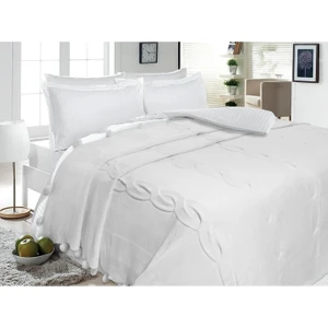 Saç Örgü Pon Pon Triko Yatak Örtüsü 200 x 220  cm