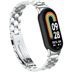 Redmud Teknoloji Xiaomi Mi Band 8/mi Band 9 Ile Uyumlu Ayarlanabilir Paslanmaz Çelik Kordon + Kordon Ayarlama Aparatı