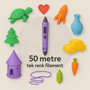 3D Kalem Yazıcı Için 50 Metre Turuncu Renk Pla Filament