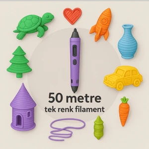 3D Kalem Yazıcı Için 50 Metre Mor  Renk Pla Filament
