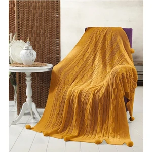 Sevda Triko Örgülü Tv Battaniyesi 10 Ponponlu 130 x 170  cm