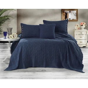 Gülay Triko Yatak Seti 240 x 260  cm (İNDİGO)