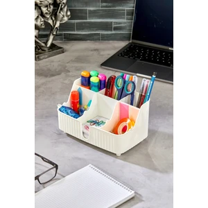 Line 6' Bölmeli Çok Amaçlı Masa Üstü Düzenleyici Kalemlik -Takı- Makyaj Organizeri