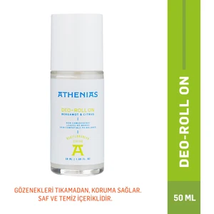 Athenias Bergamot & Citrus Deodorant Roll On Koltuk Altı Tıkamaz Aluminyum Içermez 50 ml