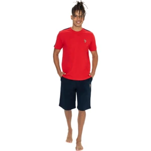 U.S. Polo Assn. 18868 Erkek Kırmızı Bisiklet Yaka Şortlu Pijama Takım