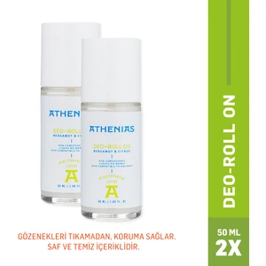 Athenias Bergamot & Citrus Deodorant Roll On Koltuk Altı Tıkamaz Aluminyum Içermez 50 ml X2