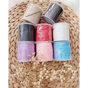 Bileklik, Örgü İpi, Paraşüt-Makrome 1mm, 8 Renk, 5'er Metre (Toplam 40 Metre) Saç Örgü, Takı Tasarım