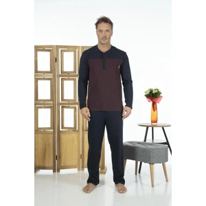 GD Goldoremi Estiva 24272 Erkek Düğmeli Uzun Kollu Yazlık Penye Pijama Takımı