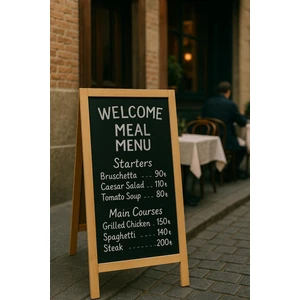 Drn Kids ve Eğitim Çift Taraflı Menü Tahtası 15 Adet Beyaz Tebeşir  ve Silgi Hediye