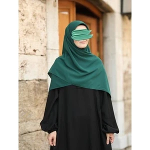 Tesettür Hijab Medine Ipeği Eşarp Zümrüt Yeşili