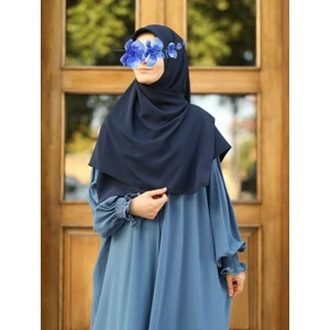 Tesettür Hijab Medine Ipeği Eşarp Lacivert