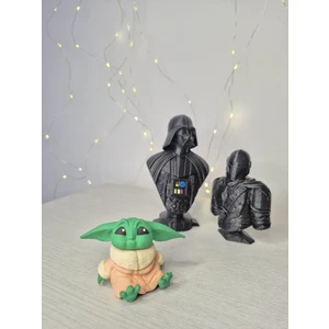 Baby Yoda Üçlü Seti  - Figür Büst Koleksiyon Hediye Hobi