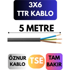 Öznur 3x6 Ttr Kablo Metre Seçenekli (Siyah)