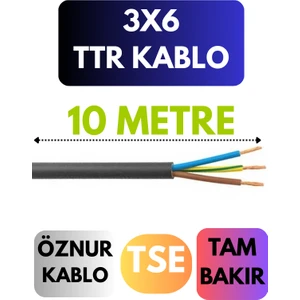 Öznur 3x6 Ttr Kablo Metre Seçenekli (Siyah)