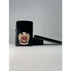 İsimli Bozkurt Arma Tasarımlı Kutulu Benzinli Metal Çakmak