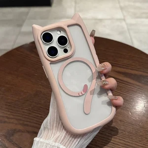 Apple iPhone 13 Pro Uyumlu Kılıf Zebana Magicat Silikon Kılıf (Kablosuz Şaj Destekli) Pembe