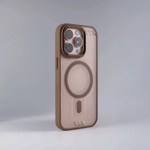 Apple iPhone 13 Pro Uyumlu Kılıf Zebana Vault Silikon Kılıf (Kablosuz Şarj Destekli) Desert Titanyum