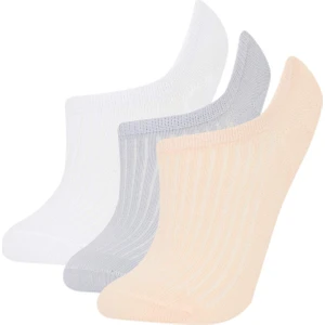 Kadın 3'lü Pamuklu Sneaker Çorap E2085AXNS