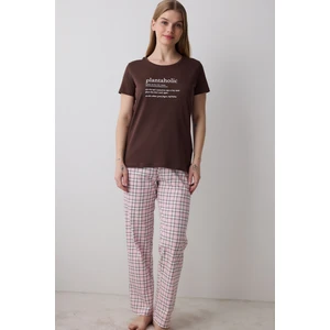 Plantaholic Pamuklu  Pantolon Çok Renkli Pijama Takımı