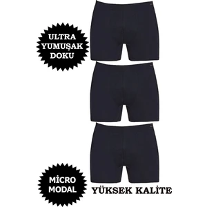 Erkek Micro Modal Boxer Yüksek Kalite 3'lü Paket