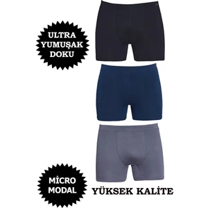 Erkek Micro Modal Boxer Yüksek Kalite 3'lü Paket