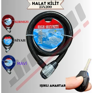 25X200 Halat Kilit Işıklı Anahtar * Siyah *
