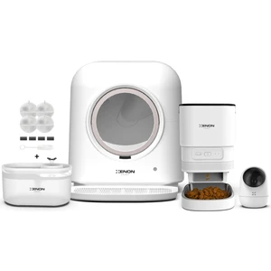 Xenon Smart Akıllı Otomatik Kedi Tuvaleti Mama Kabı LED Işıklı Su Pınarı Iç Mekan Kamera ve Yedek Filtre 5'li Pet Ürünleri Seti