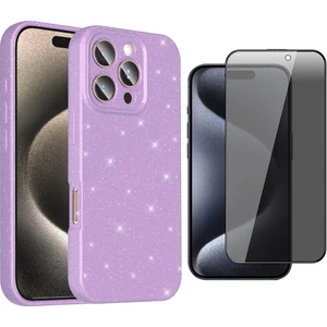 Apple iPhone 16 Pro Kılıf Kamera Korumalı Simli Lüks Koton Kapak + Hayalet Ekran Koruyucu