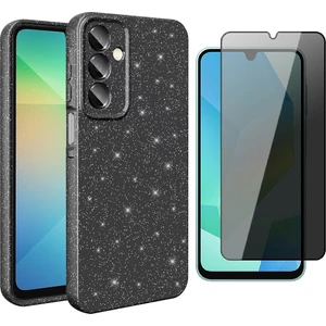 Samsung Galaxy A16 Kılıf Kamera Korumalı Simli Lüks Koton Kapak + Hayalet Ekran Koruyucu