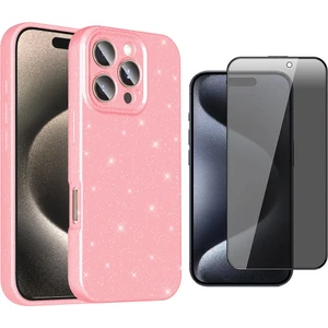 Apple iPhone 16 Pro Max Kılıf Kamera Korumalı Simli Lüks Koton Kapak + Hayalet Ekran Koruyucu