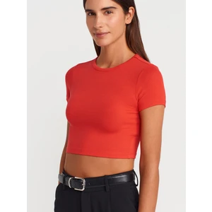 31104 Modal Crop Top-Kırmızı
