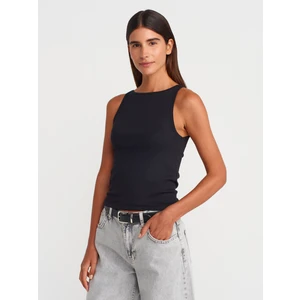 21048 Halter Yaka Top-Siyah