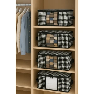 4 Adet Lüks Pencereli Çok Amaçlı Dolap Düzenleyici Hurç Çorap Hurcu 34   x   22   x   22 cm