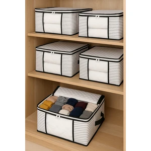 4 Adet Lüks Pencereli Çok Amaçlı Dolap Düzenleyici Hurç Çorap Hurcu 34   x   22   x   22 cm