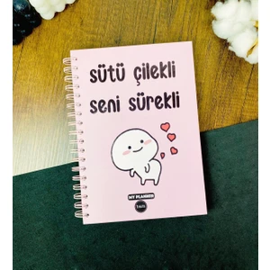 Sütü Çilekli Seni Sürekli Tasarımlı Konuşan Ajanda