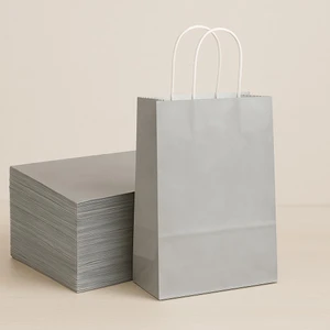 Kraft Çanta Gümüş Küçük Boy 18x24cm 25li